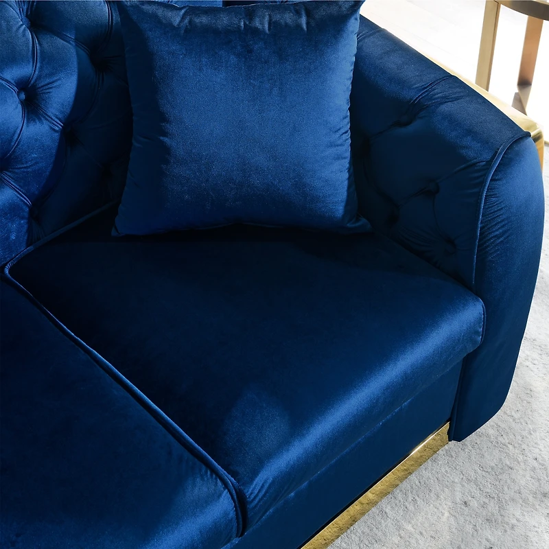 Streamdale Furniture Tufted Loveseat Sofa, 62" Mid-Century Modern