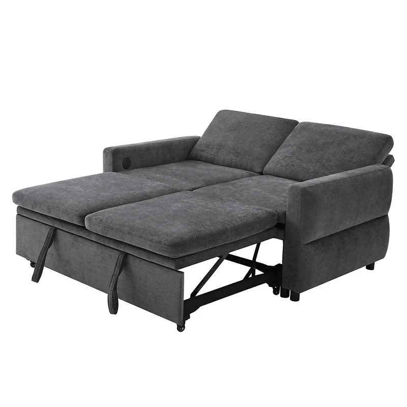 Streamdale Furniture Convertible Sofa Bed Loveseat with Usb Ports