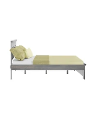 Max & Lily Bed Frame with Panel Headboard, Modern Farmhouse Solid Wood Platform