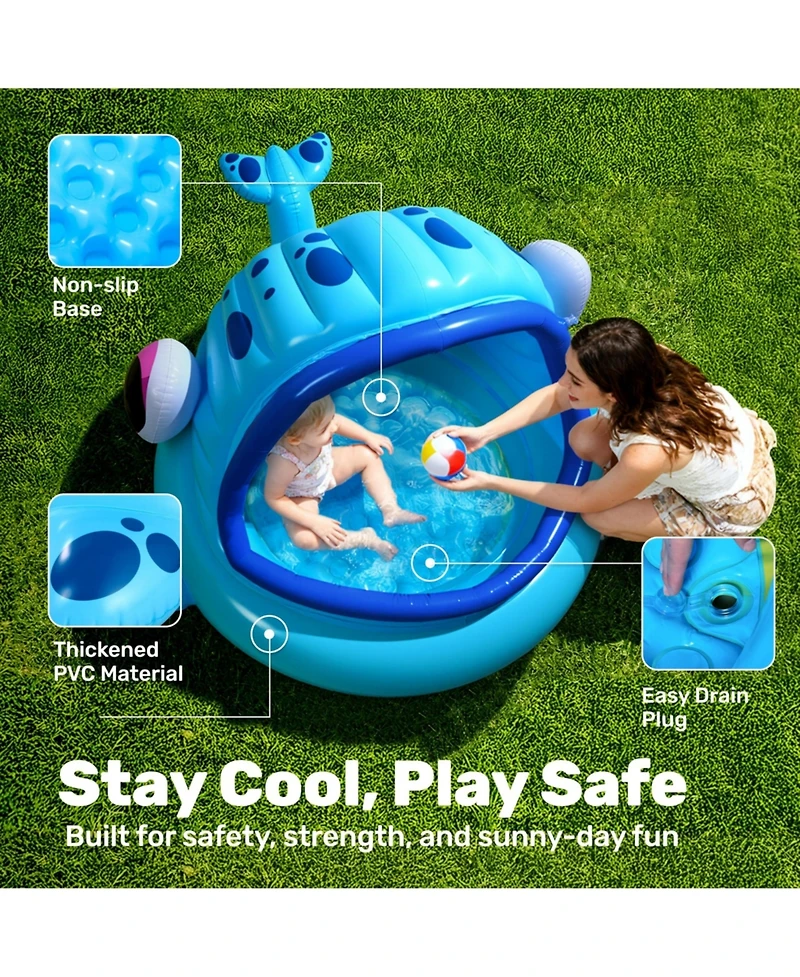 Gnuadz Inflatable Whale Pool Tent Kids Water Fun
