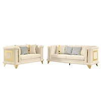 Streamdale Furniture Velvet Luxury Sofa Set