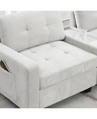 Streamdale Furniture 104" Sectional Sofa w/ Ottoman, Storage, Usb, Table Top