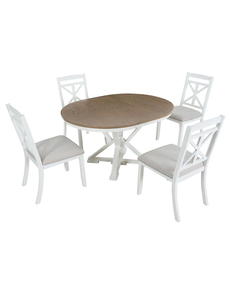 Streamdale Furniture Retro 5-Piece Extendable Dining Set