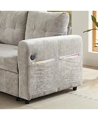 Streamdale Furniture Tufted Sofa Bed with Usb and Storage