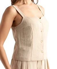 Bcx Women's Gauze Square Neck Top