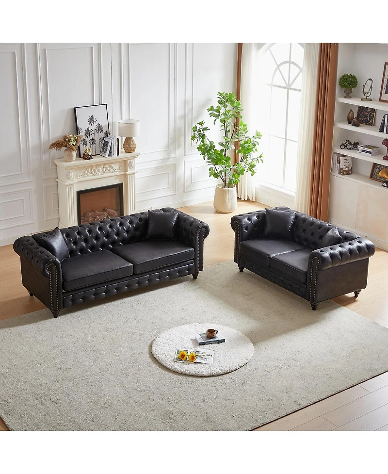 Streamdale Furniture Modern Combo Sofa with Solid Wood Frame and 4 Cushions