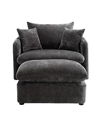 Streamdale Furniture Swivel Accent Chair with Ottoman and 3 Pillows