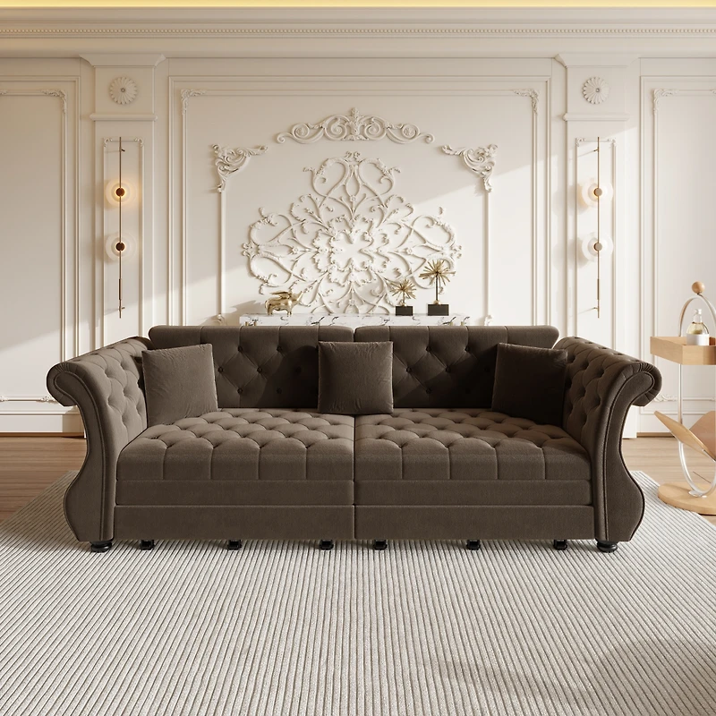 Streamdale Furniture Oversized Chesterfield Pull Out Sofa Bed