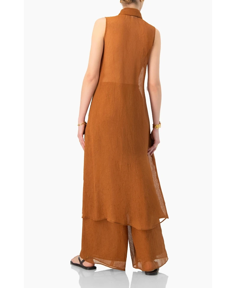 Ivonne Women's Sleeveless Collared Tunic