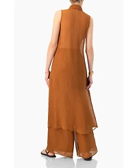 Ivonne Women's Sleeveless Collared Tunic