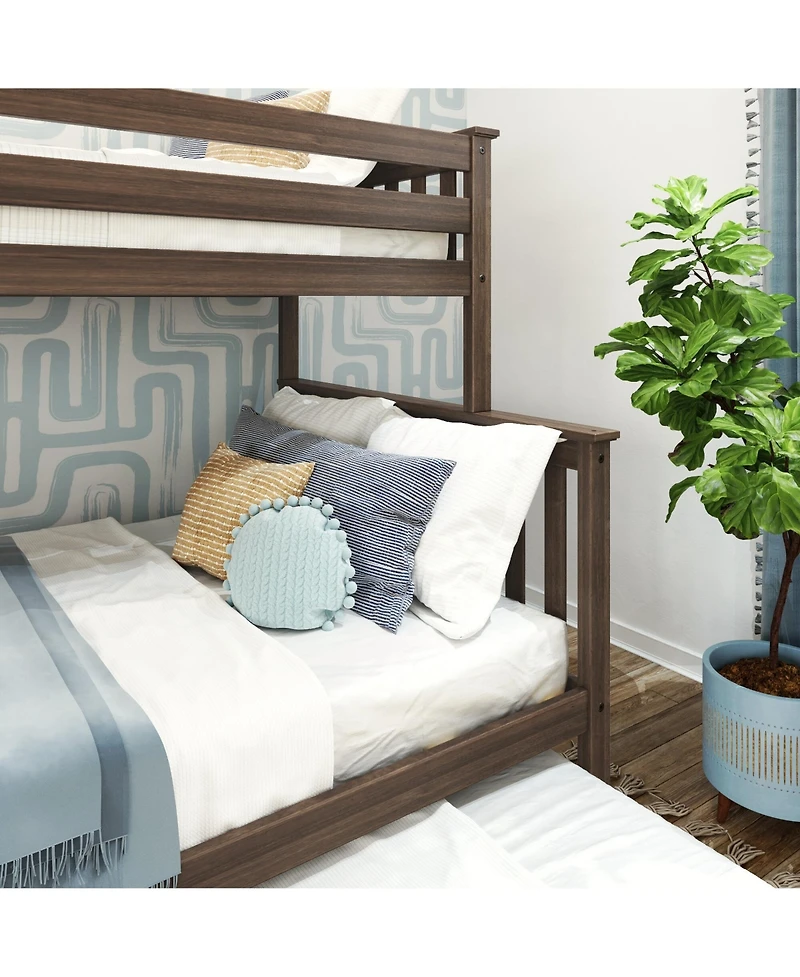 Max and Lily Bunk Bed With Ladder on End Trundle
