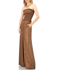 Ivonne Women's Strapless Wide Leg Jumpsuit
