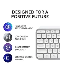 Logitech Mx Keys Full Size Scissor Keyboard for Pc and Mac - Pale Grey
