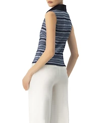 Ivonne Women's Sleeveless Knitted Polo with Collar