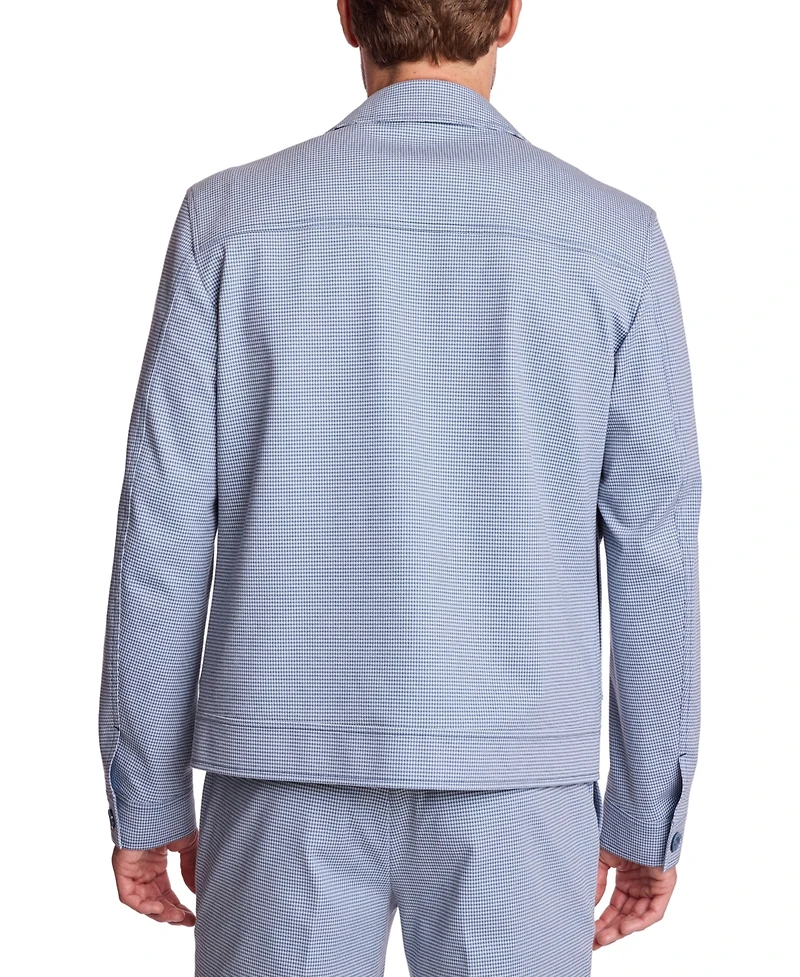 Paisley & Gray Men's Milo Zip-Font Knit Houndstooth Jacket