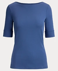Lauren Ralph Stretch Cotton Boatneck T-Shirt