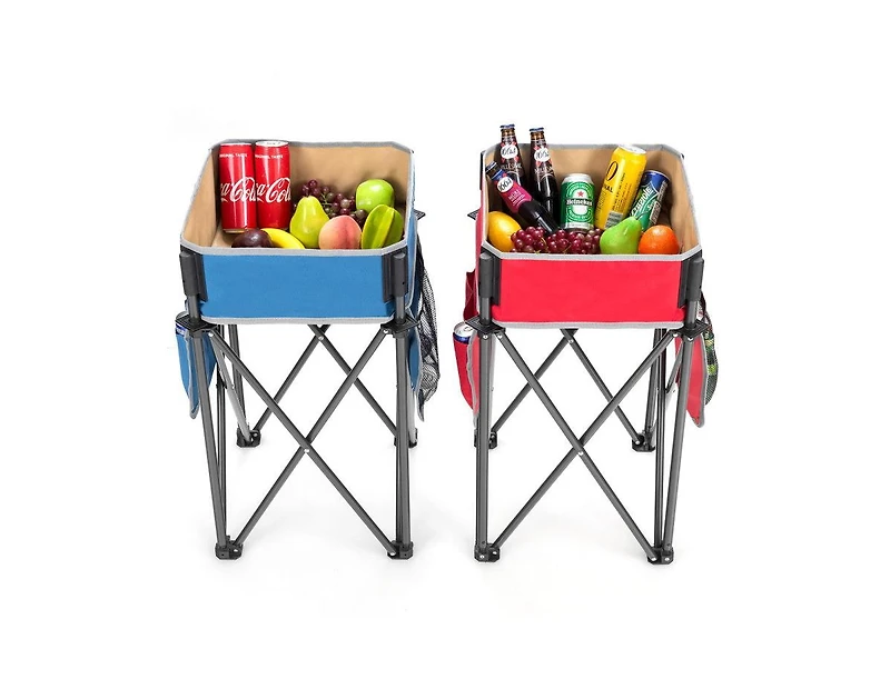 Lucky One 2 Pack Folding Camping Tables with Storage Sink, Portable Picnic Tables