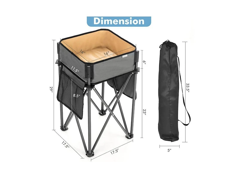 Lucky One 2 Pack Folding Camping Tables with Storage Sink, Portable Picnic