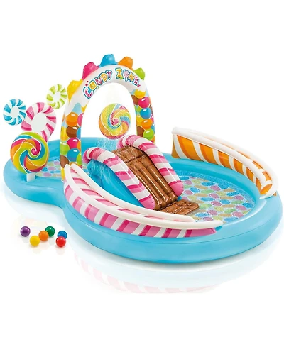 Gnuadz Candy Zone Kiddie Pool Water Sprayer Slide Splash Pad Kids Inflatable Play Center