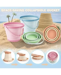 Gnuadz Beach Sand Buckets Shovels Rakes Mesh Bag Sandcastle Kit