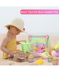 Gnuadz Beach Sand Toys Ice Cream Molds Bucket Shovel Rake Mesh Bag
