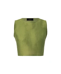Ivonne Women's Sleeveless Cropped Linen Top