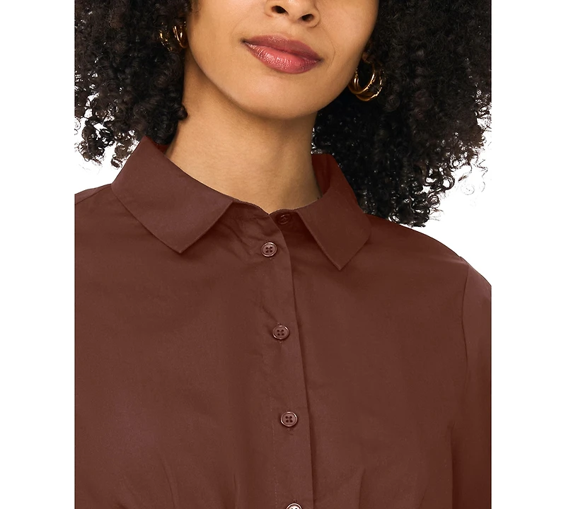 Vince Camuto Women's Puff-Sleeve Corset Cotton Mini Dress