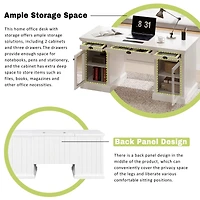 Streamdale Furniture Modern Executive Desk with Storage and 3 Drawers