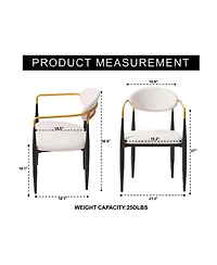Streamdale Furniture Set of 2 Upholstered Dining Chairs with Accents