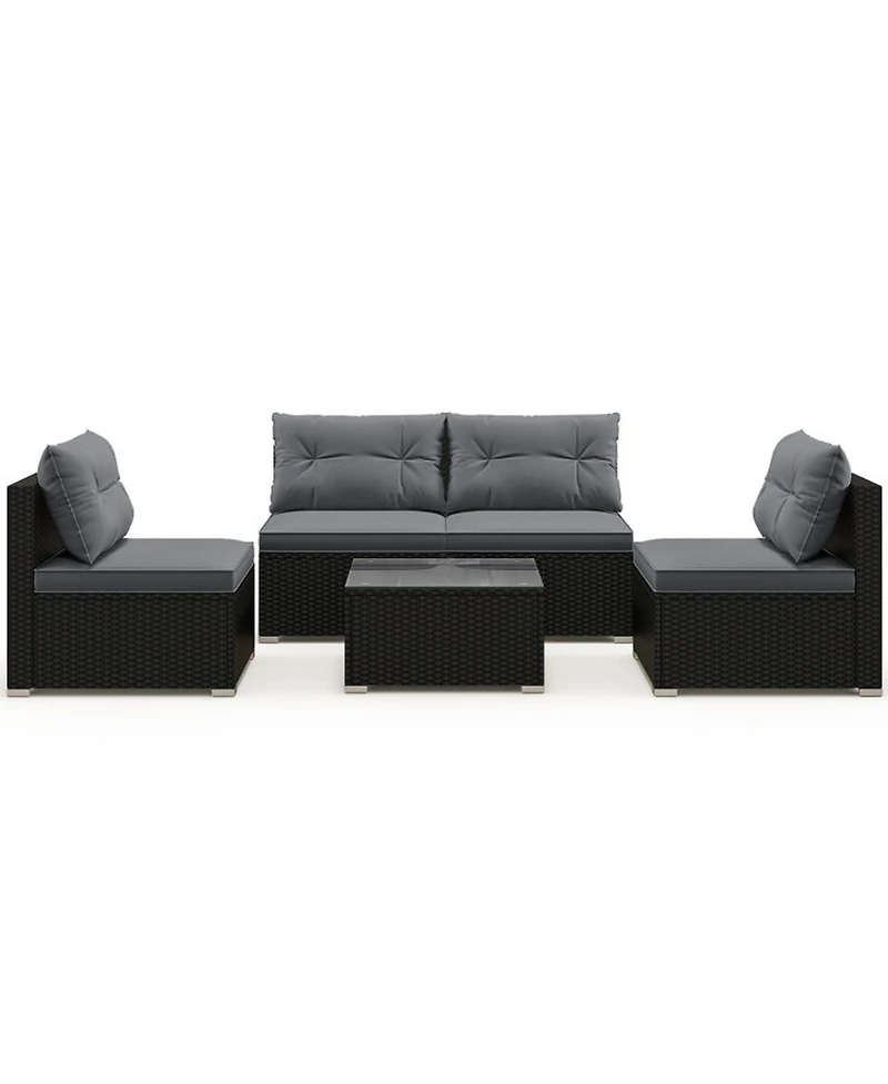 Sugift Outdoor Patio Furniture Set with Cushions and Table