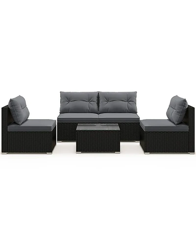 Sugift Outdoor Patio Furniture Set with Cushions and Table