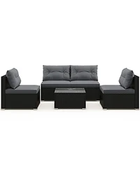 Sugift Outdoor Patio Furniture Set with Cushions and Table