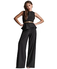 Bcbg Women's Pinstripe Full-Length High-Rise Pants