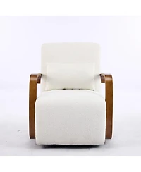 Streamdale Furniture Upholstered 360degree(s) Swivel Accent Chair with Solid Wood Arms