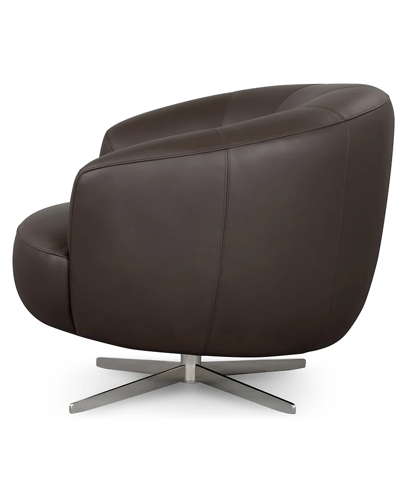 Paitlyn 37" Leather Accent Swivel Chair