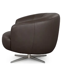 Paitlyn 37" Leather Accent Swivel Chair