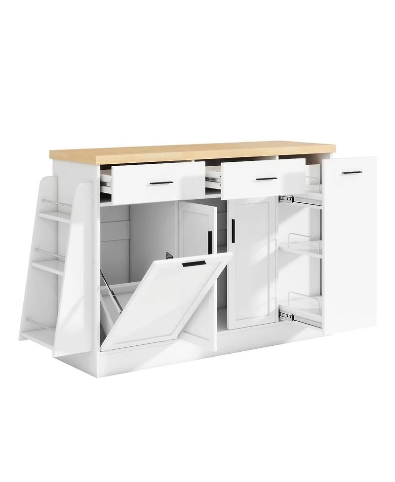 Streamdale Furniture Kitchen Island with Storage and Spice Rack
