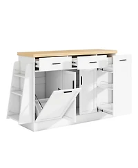 Streamdale Furniture Kitchen Island with Storage and Spice Rack
