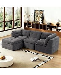 Streamdale Furniture Cloud Deep Seat L-Shape Modular Chenille Sofa
