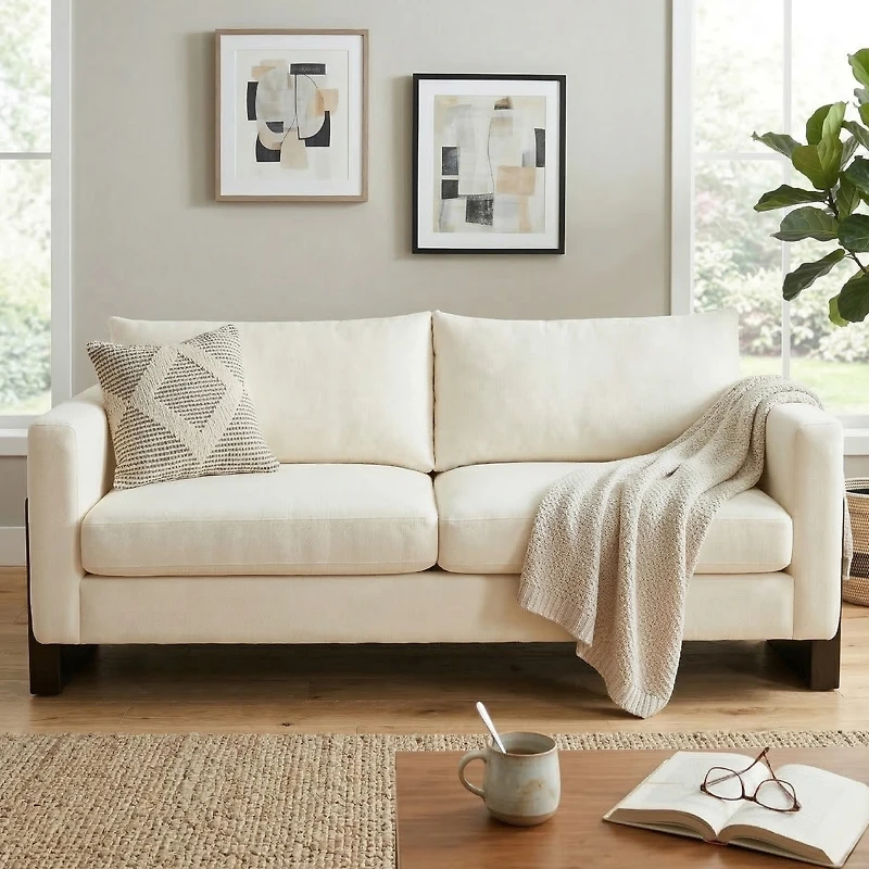 Streamdale Furniture 3-Seater Sofa with Rubberwood Legs