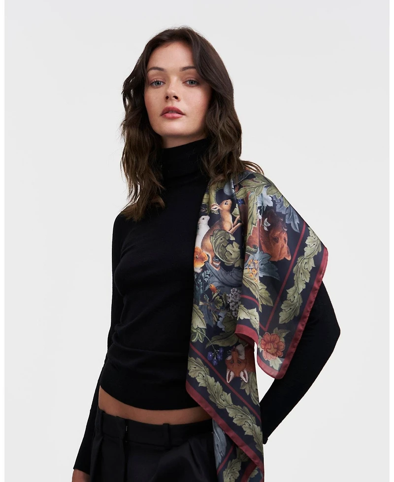 Fable England Women's Woodland Solstice Square Scarf