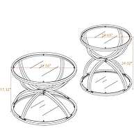 Streamdale Furniture Modern 2-Tier Glass Coffee Table Set