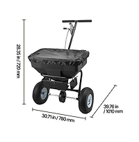 Sugift Walk-Behind Spreader 12ft Spreading Width Push Broadcast Spreader with 13" All-Terrain Tires