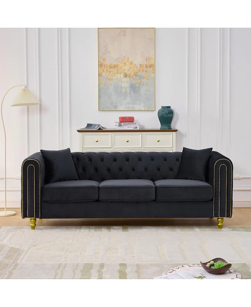 Streamdale Furniture 86" Modern Velvet 3-Seater Loveseat Sofa