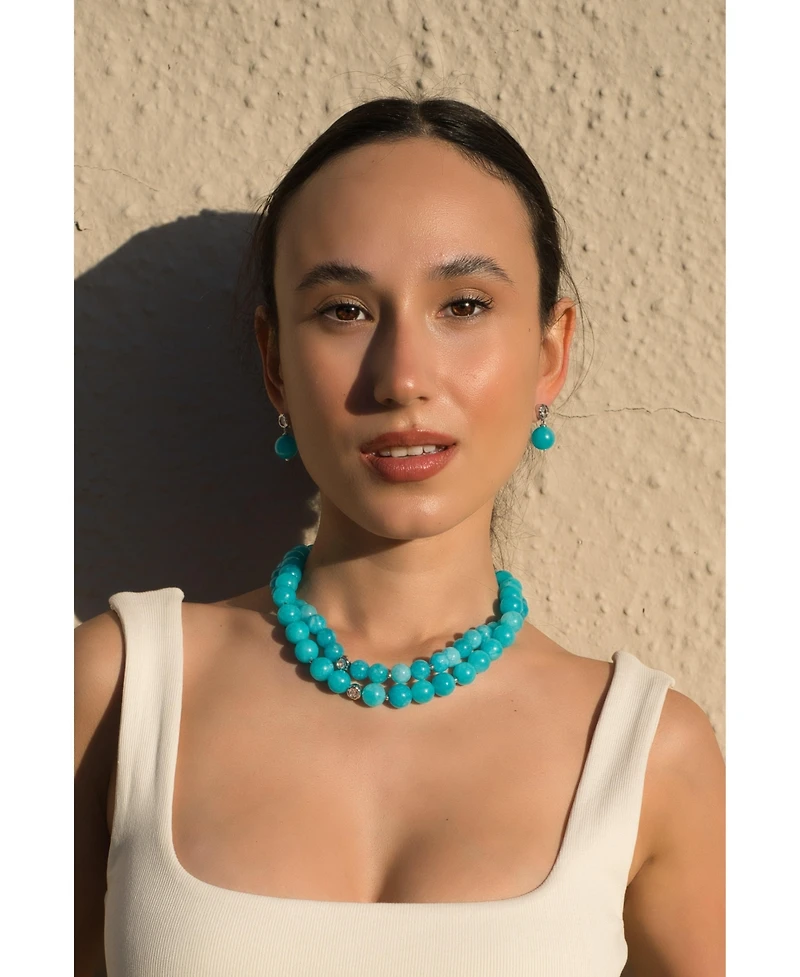 Classicharms Gia Amazonite Bead Choker Necklace