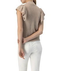 Ivonne Women's Knitted Ruffle Sleeve Blouse