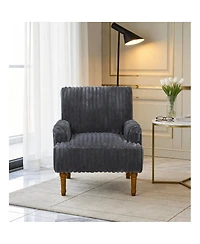 Streamdale Furniture Corduroy Accent Chair with Wood Legs