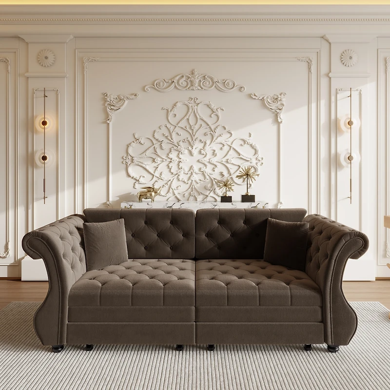 Streamdale Furniture Oversized Chesterfield Pull Out Sofa Bed