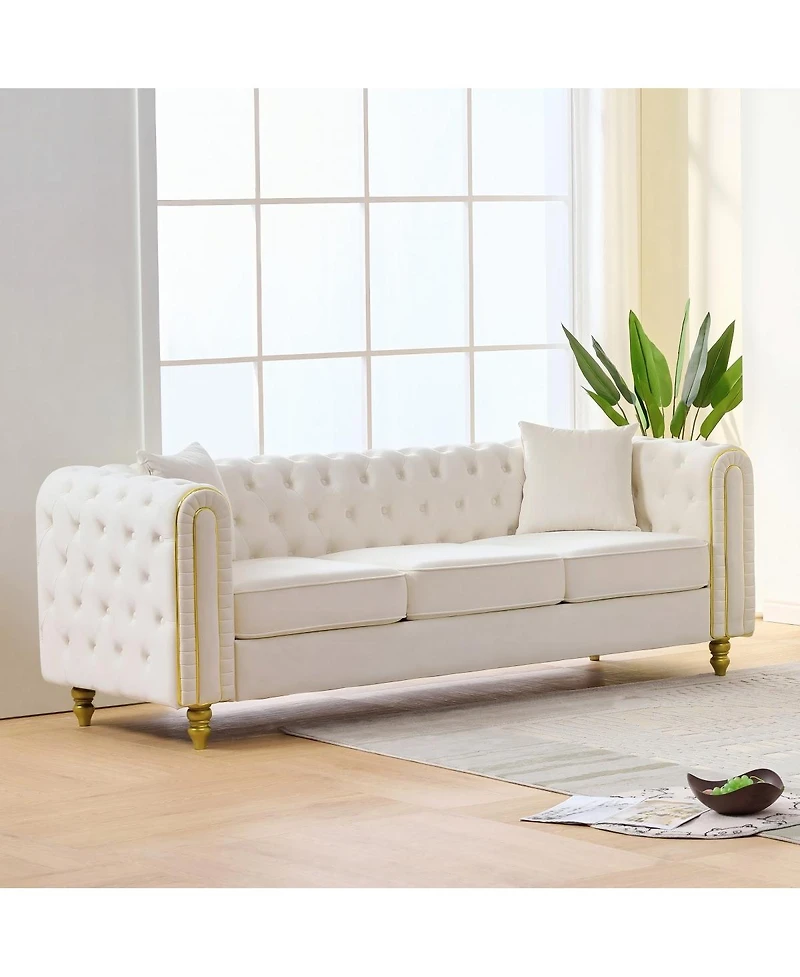 Streamdale Furniture 86" Modern Velvet Loveseat Sofa