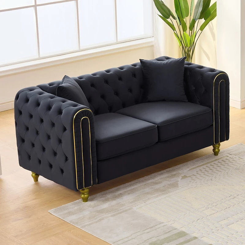 Streamdale Furniture Velvet Loveseat Sofa with Legs